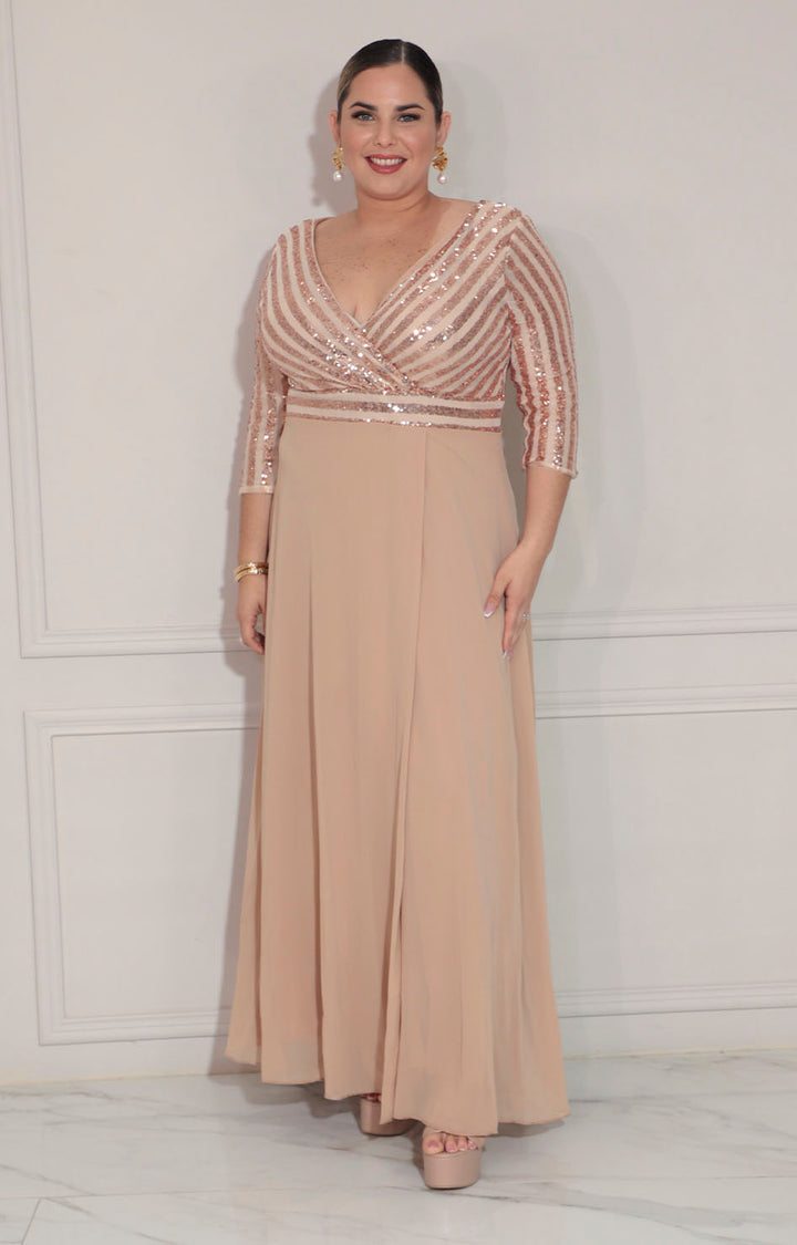 Vestido beige de gala - VESTIDO XL Boutiquemirel 
