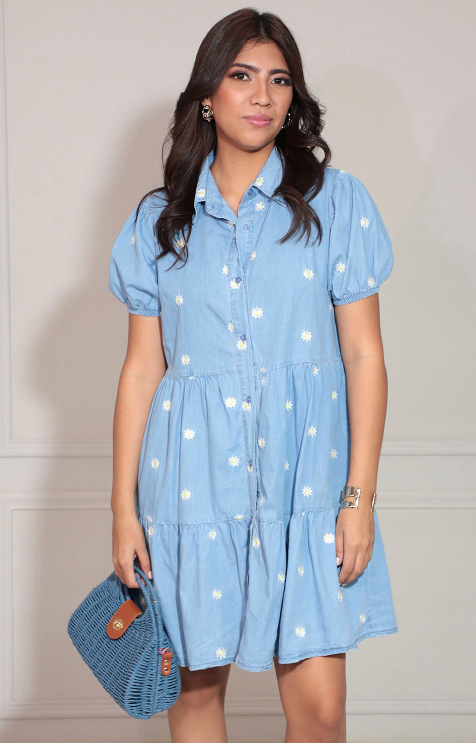 Vestido mezclilla con flores - VESTIDO Boutiquemirel 