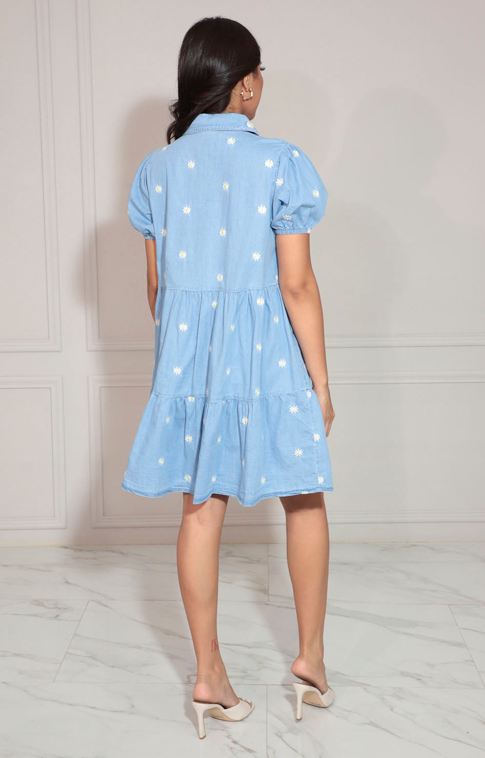 Vestido mezclilla con flores - VESTIDO Boutiquemirel 