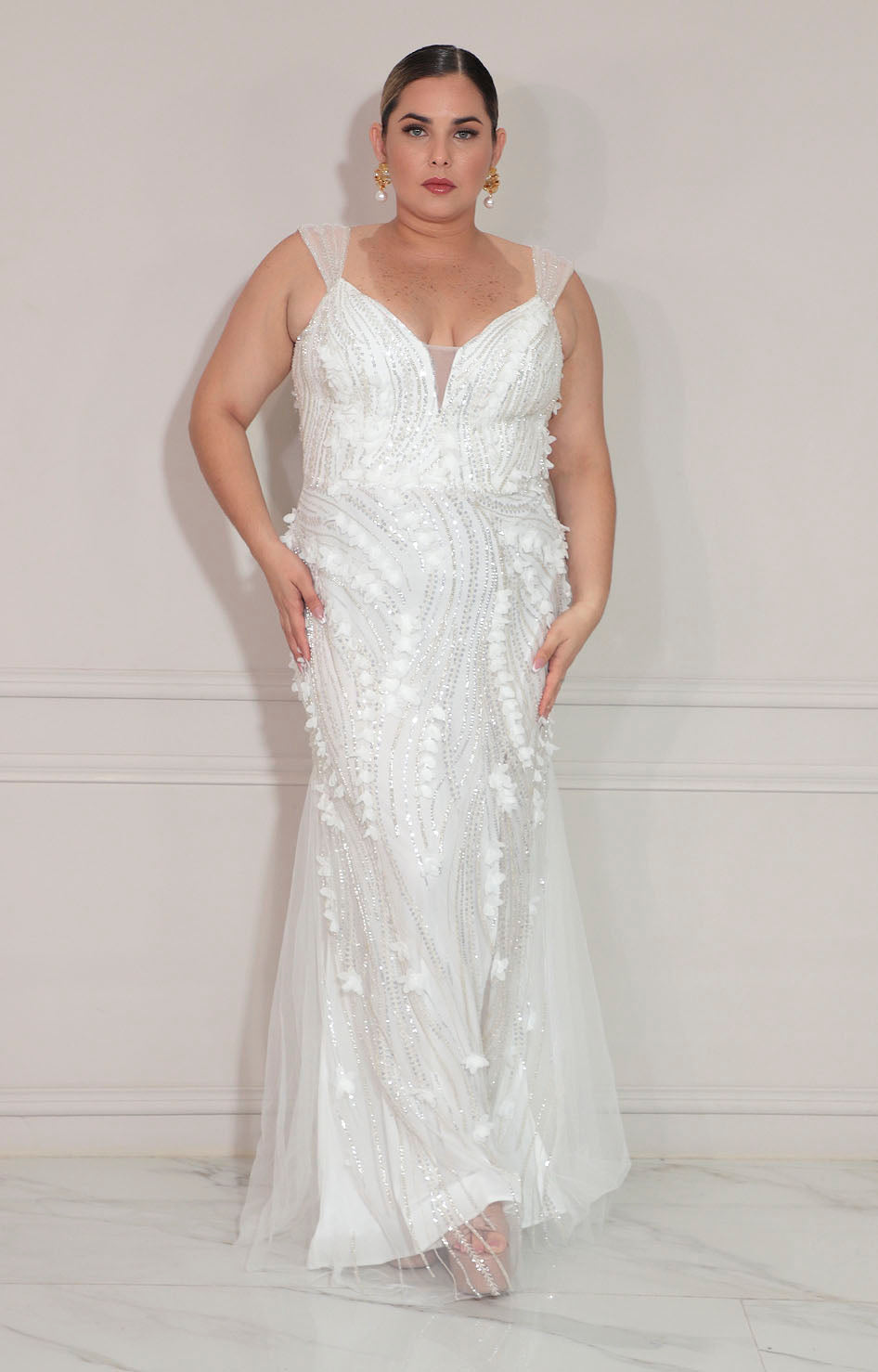 Vestido blanco de gala - VESTIDO XL Boutiquemirel 