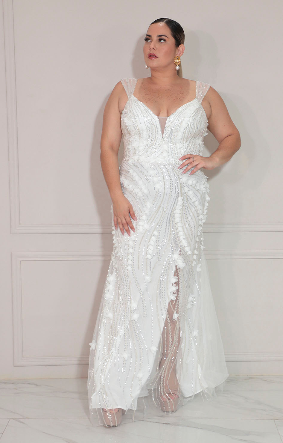 Vestido blanco de gala - VESTIDO XL Boutiquemirel 