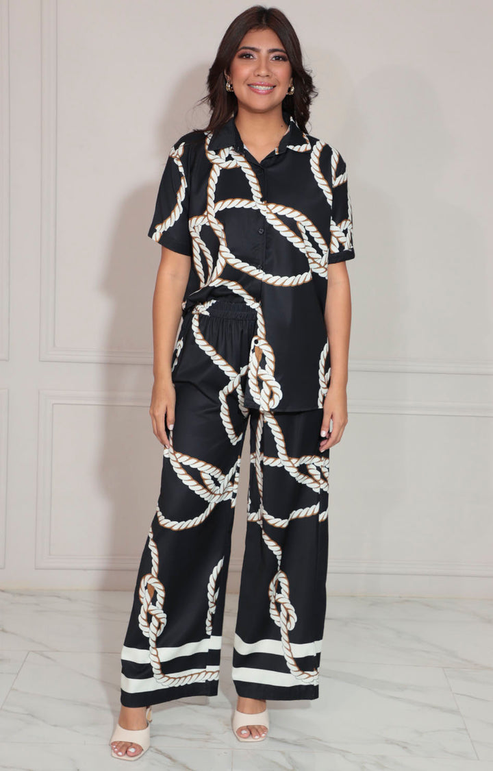 Conjunto negro estampado - CONJUNTO Boutiquemirel 