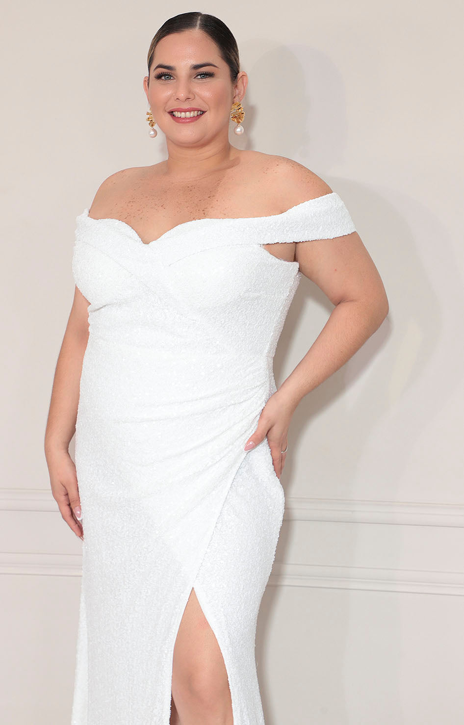 Vestido blanco con lentejuela - VESTIDO XL Boutiquemirel 