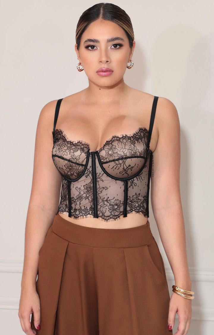 Bustier negro en encaje - BLUSA Boutiquemirel 