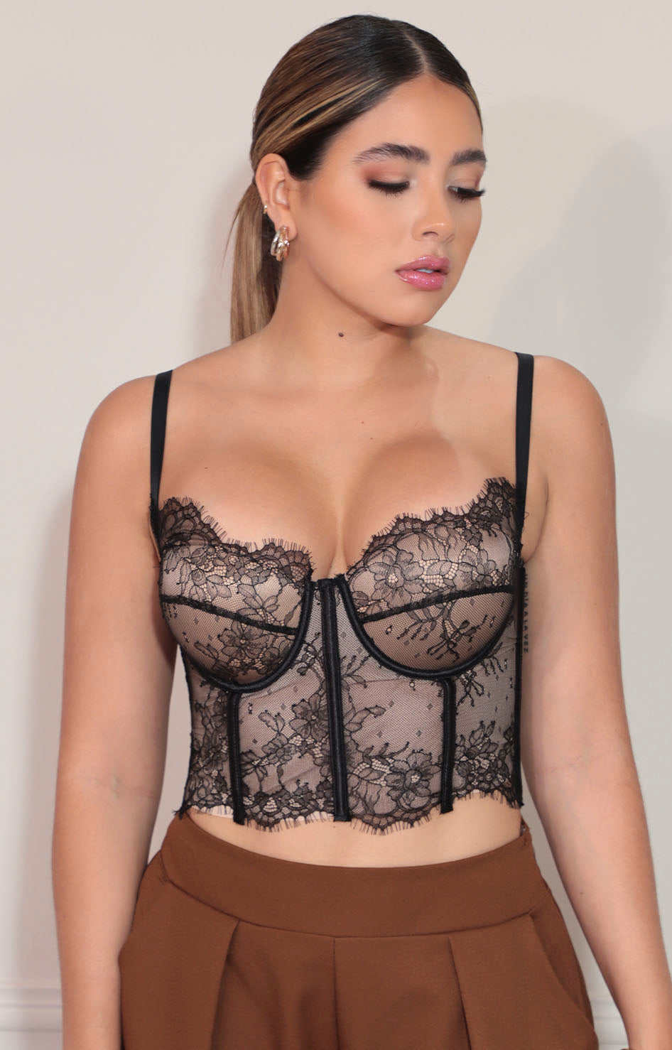 Bustier negro en encaje - BLUSA Boutiquemirel 
