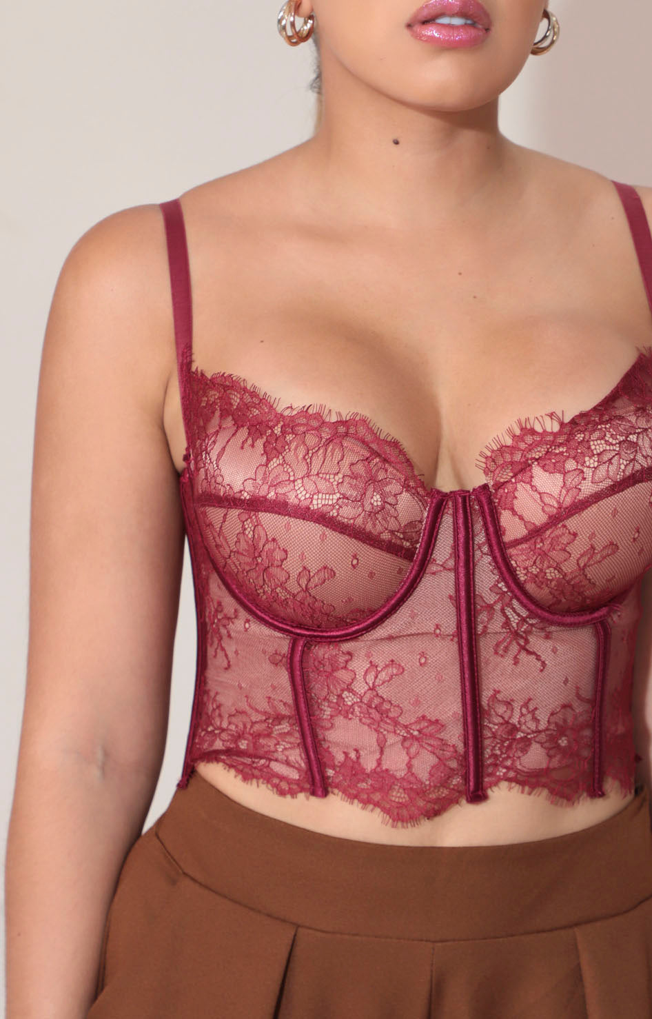 Bustier magenta de encaje - BLUSA Boutiquemirel 