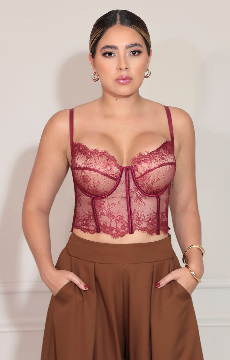 Bustier magenta de encaje - BLUSA Boutiquemirel 