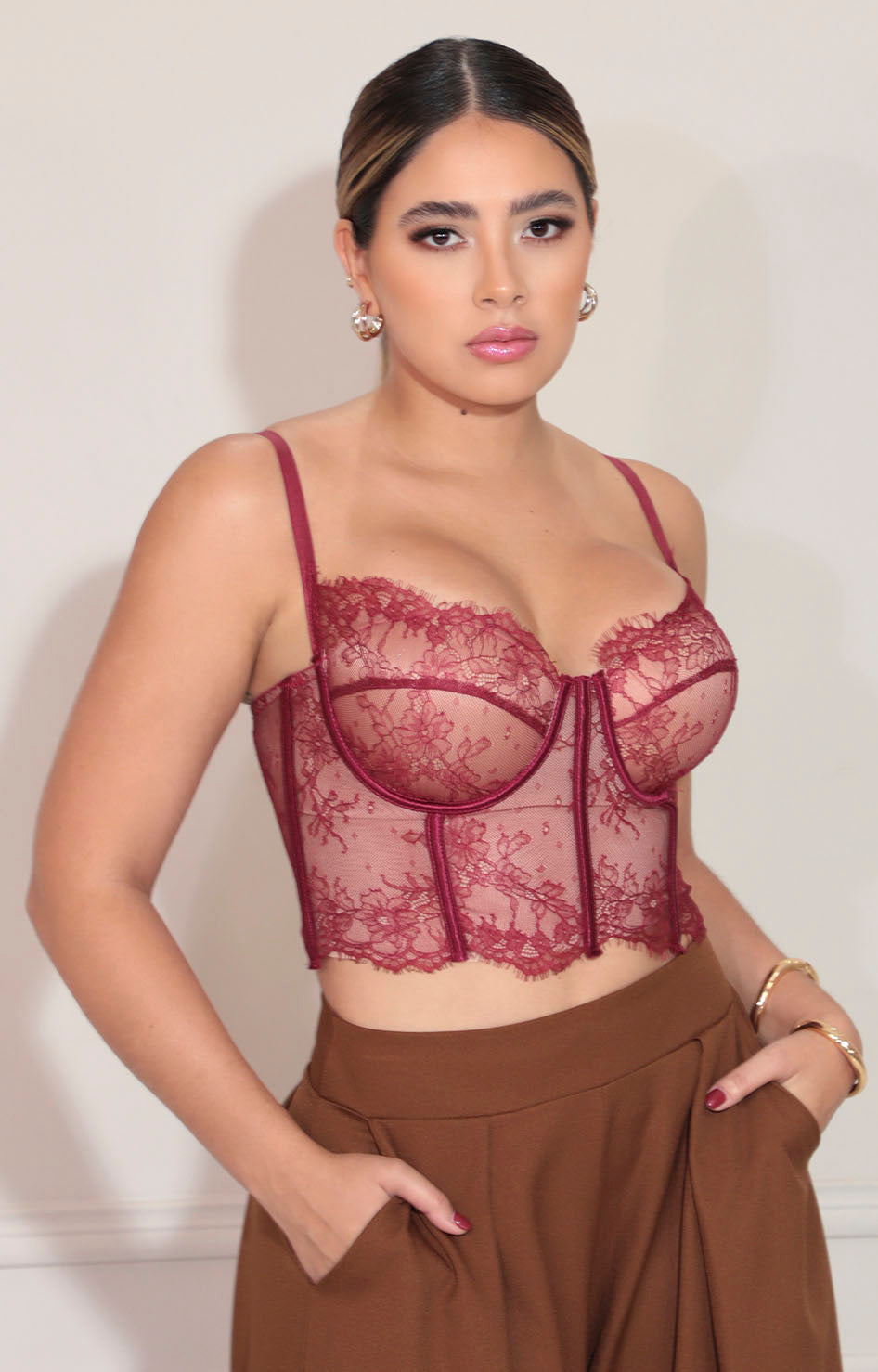 Bustier magenta de encaje - BLUSA Boutiquemirel 