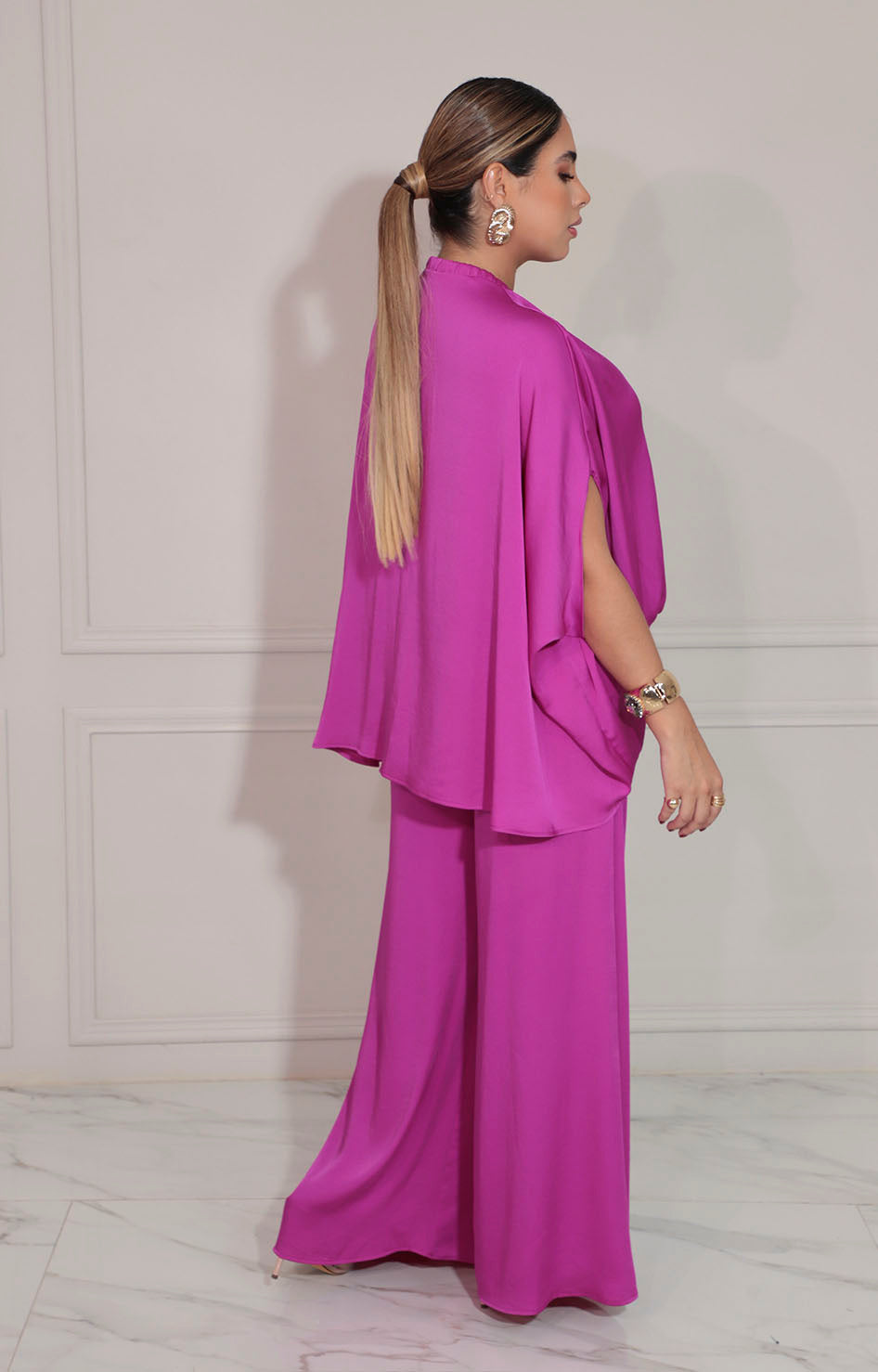 Conjunto satinado magenta - BLUSA Boutiquemirel 
