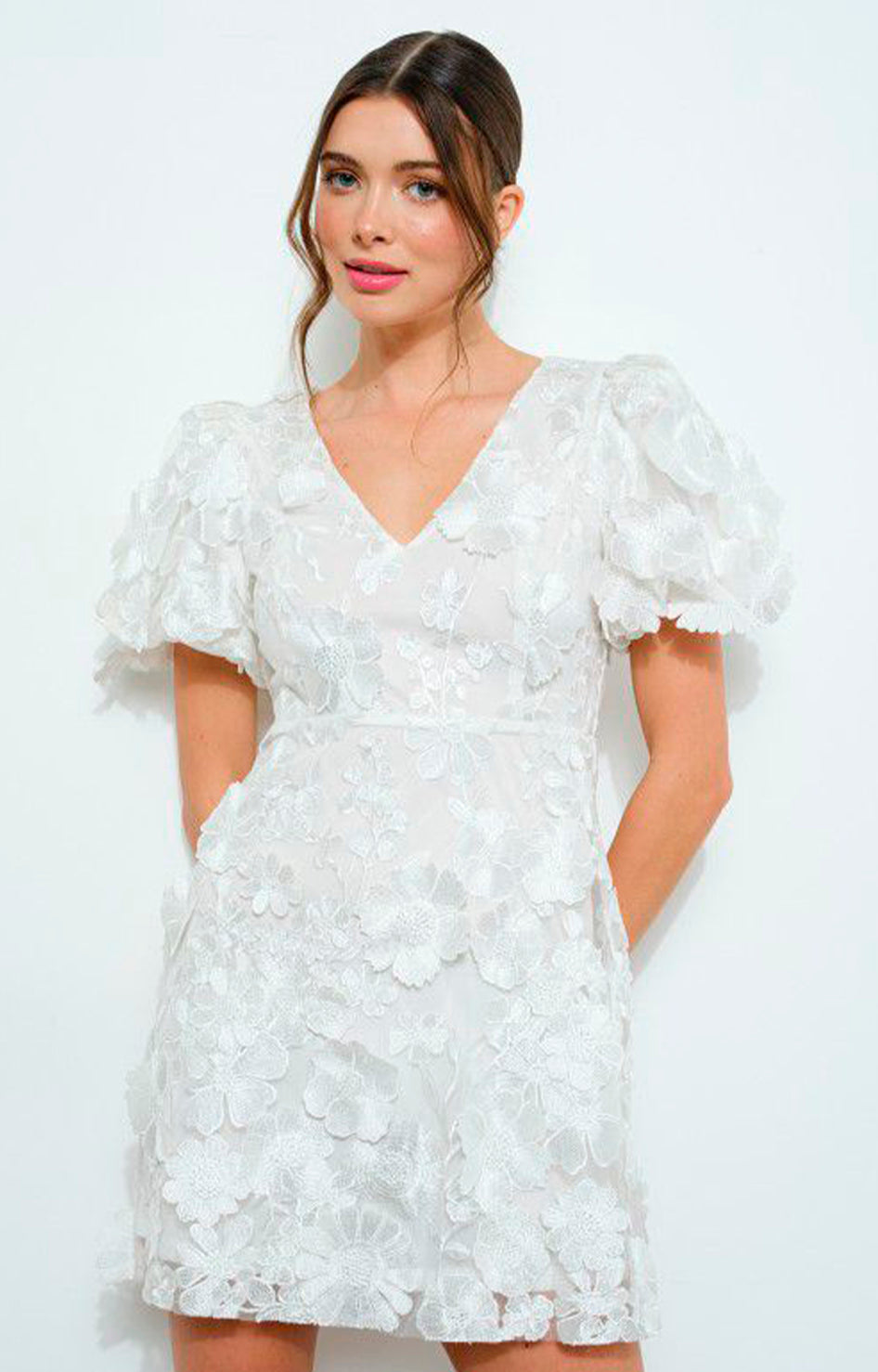 Vestido blanco  3D - VESTIDO Boutiquemirel 