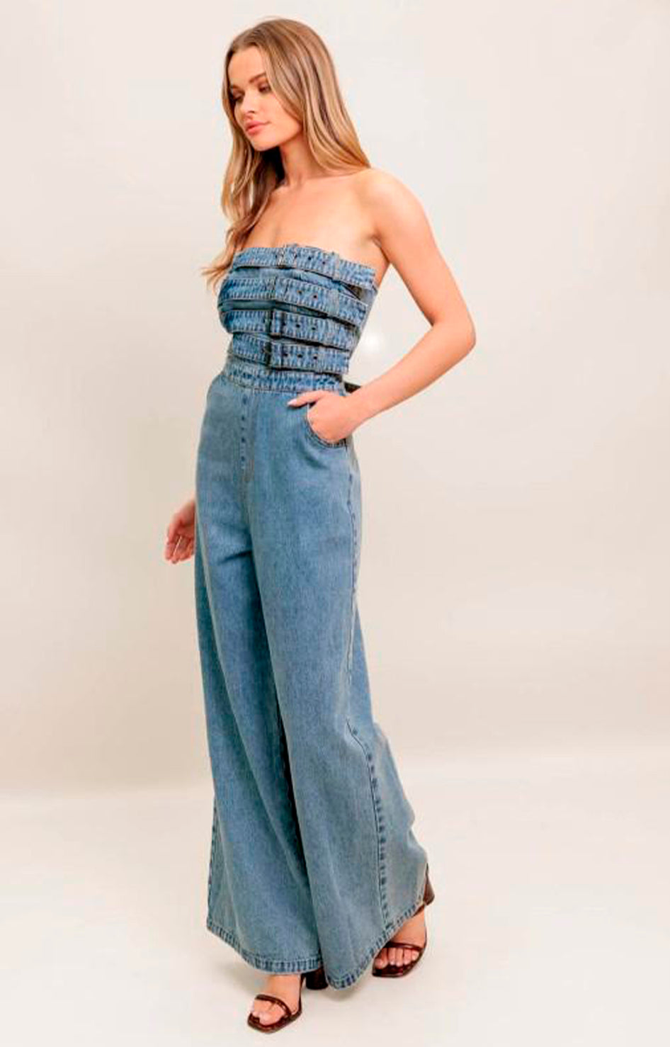 Palazzo denim straple - PALAZZO Boutiquemirel 