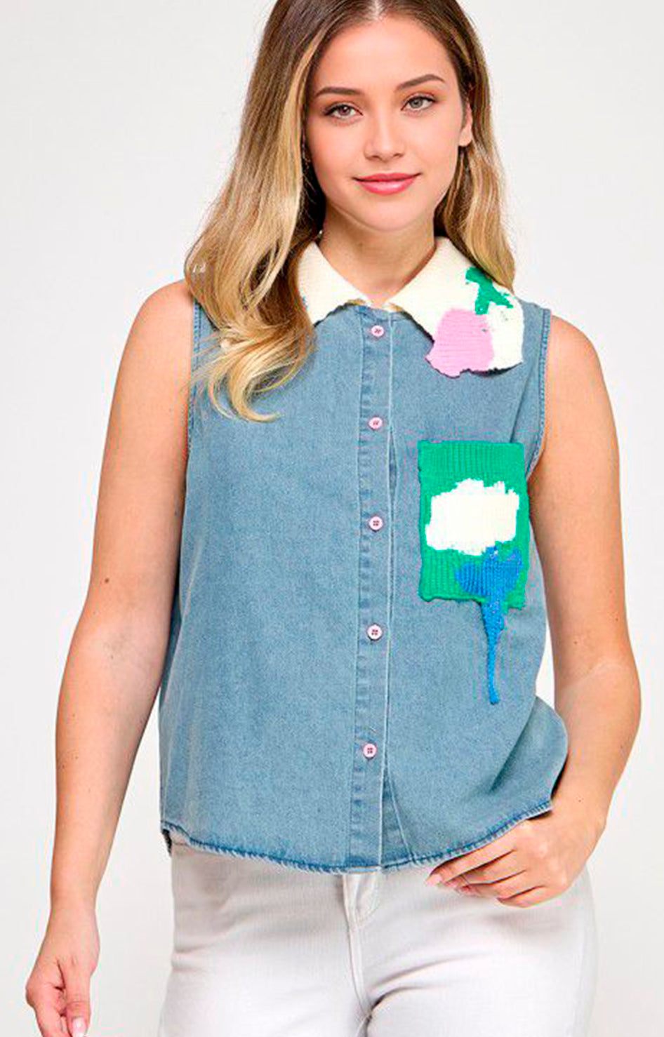 Blusa de mezclilla con bordado - BLUSA Boutiquemirel 