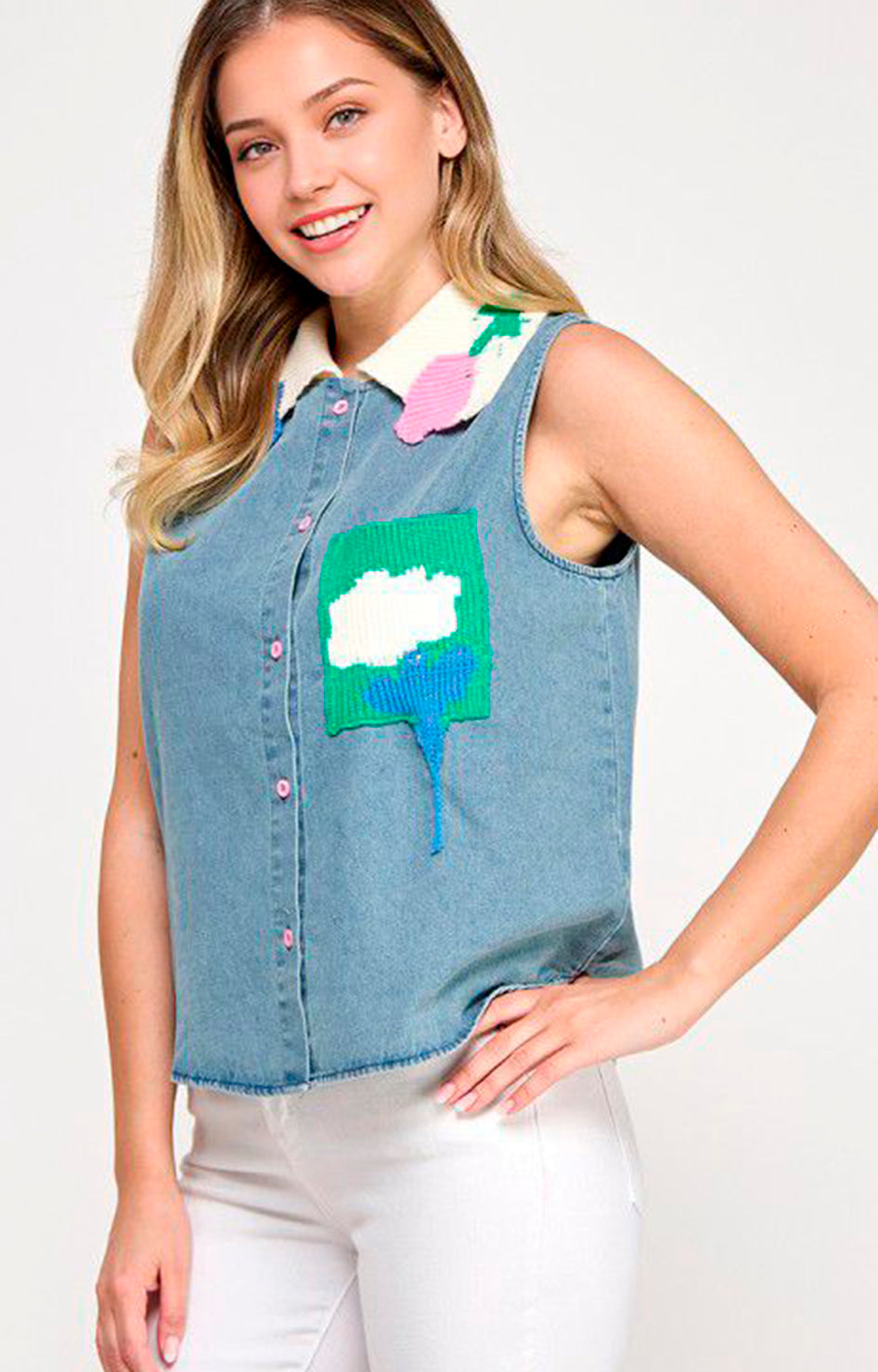 Blusa de mezclilla con bordado - BLUSA Boutiquemirel 