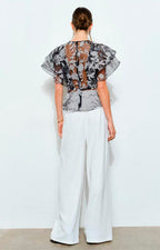 Blusa negra plisada estampada - BLUSA Boutiquemirel 