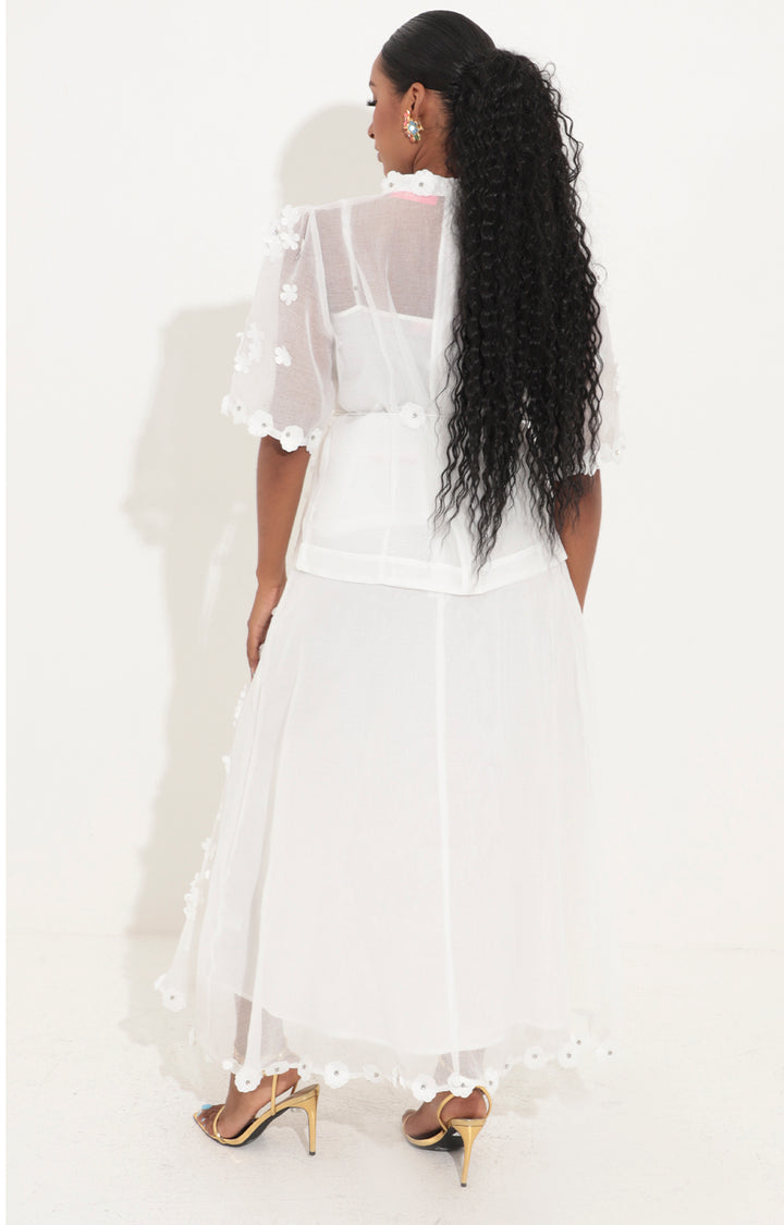 Conjunto blanco con flores 3D - CONJUNTO Boutiquemirel 