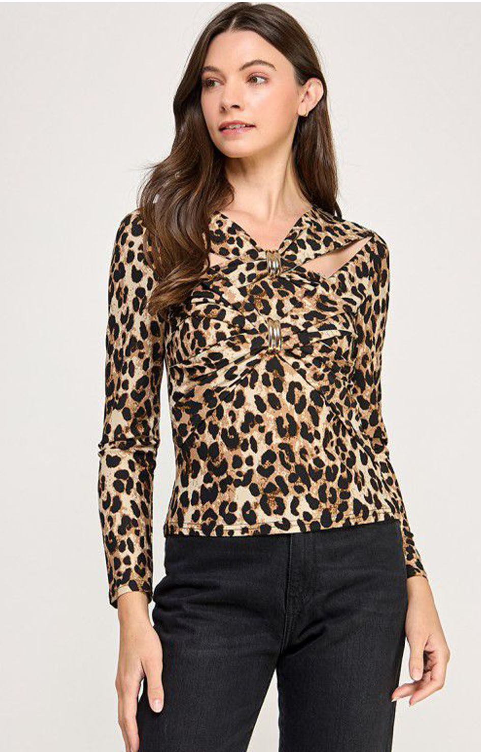 Blusa estampada con manga larga