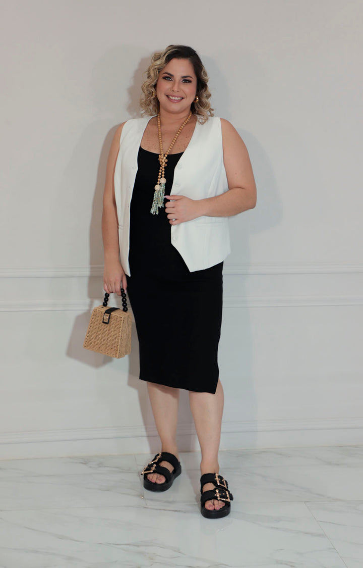 Vestido negro liso de tirantes - VESTIDO XL Boutiquemirel 