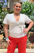Blusa blanca con lazo - Boutiquemirel