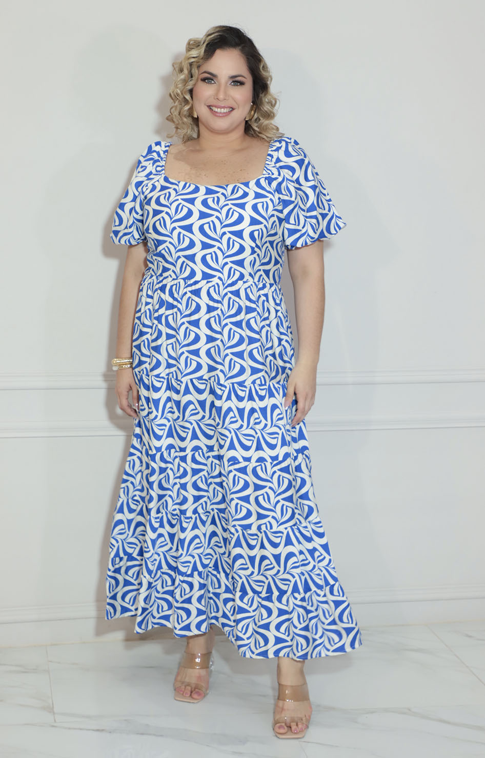 Vestido estampado azul - VESTIDO XL Boutiquemirel 