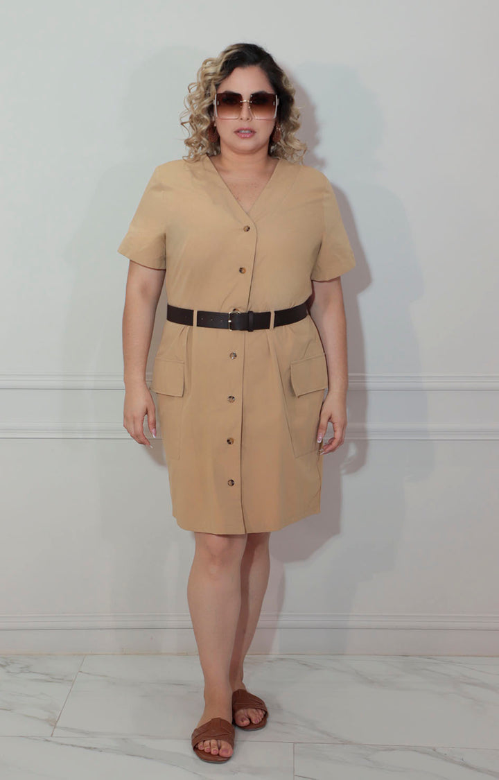 Vestido beige popelina - VESTIDO XL Boutiquemirel 