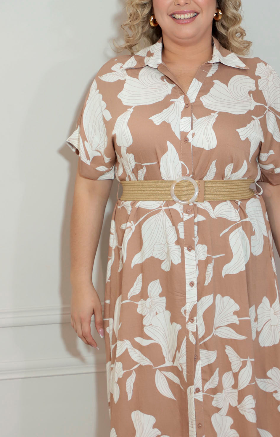 Vestido beige estampado - VESTIDO XL Boutiquemirel 