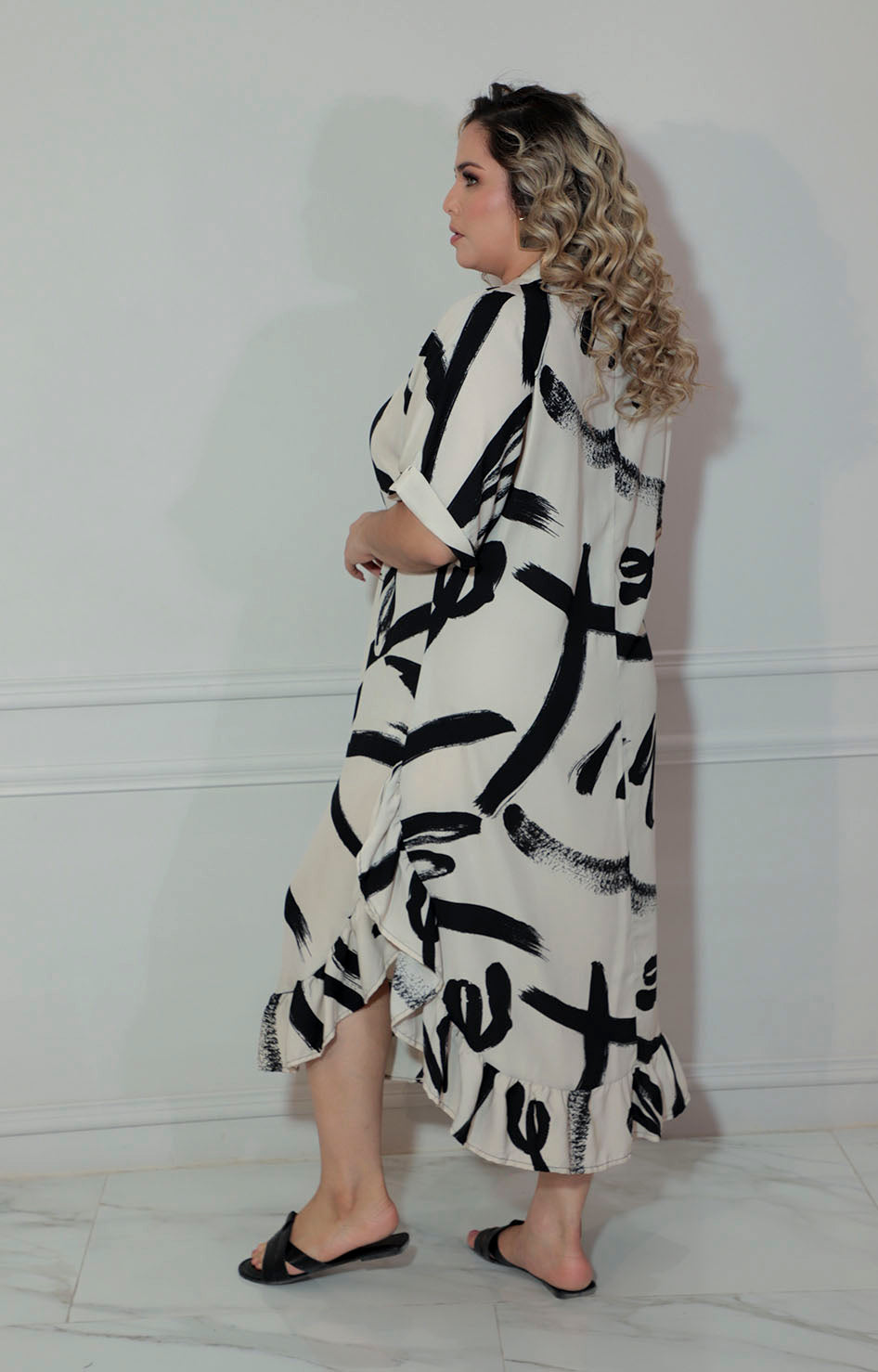 Vestido beige estampado - VESTIDO XL Boutiquemirel 