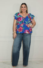Blusa estampada de tirantes con elástico - BLUSA Boutiquemirel 