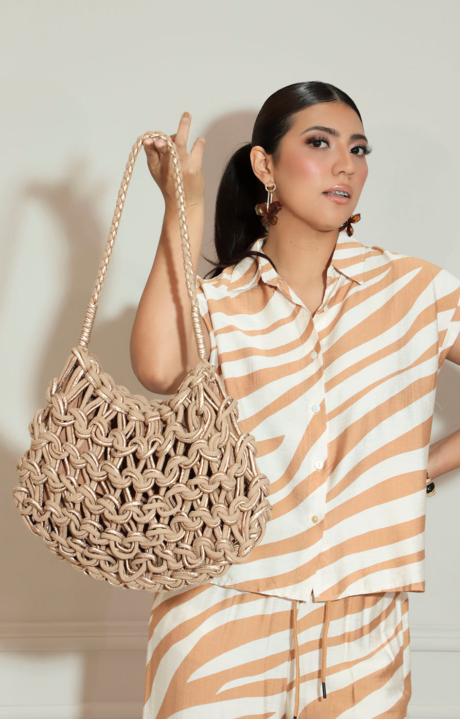 Conjunto beige estampado con botones - CONJUNTO Boutiquemirel 