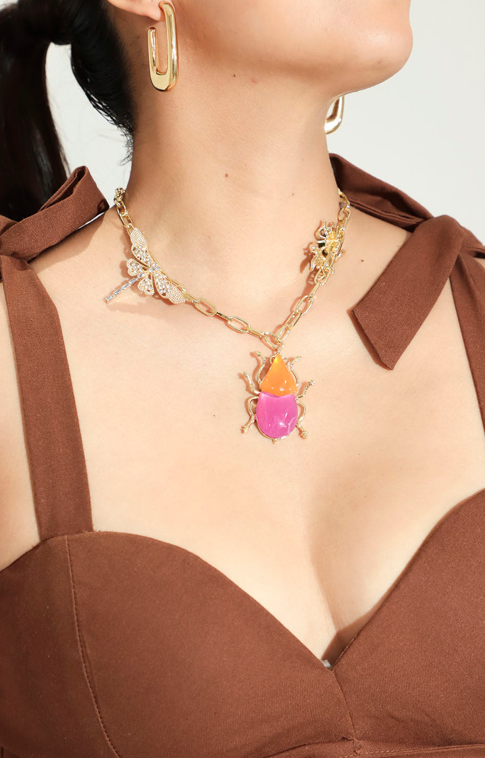 Conjunto café de tirantes y falda con cinturón - CONJUNTO Boutiquemirel 