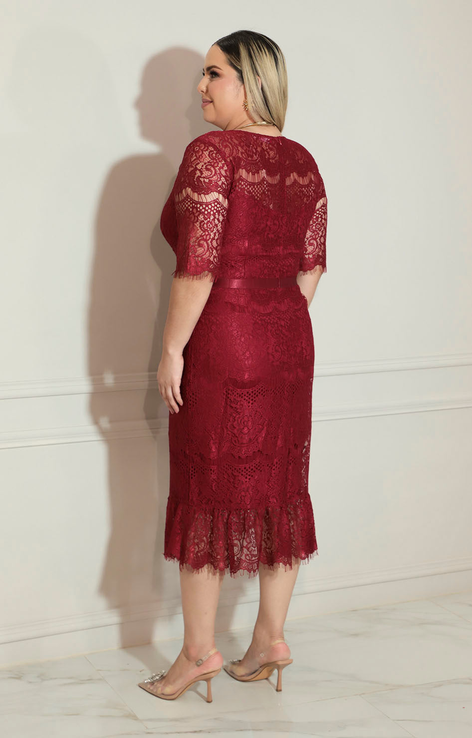 Vestido de encaje vino - VESTIDO XL Boutiquemirel 