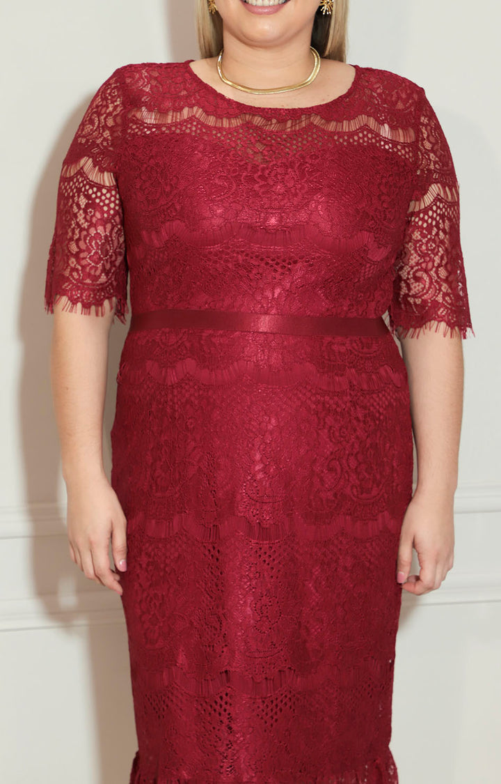 Vestido de encaje vino - VESTIDO XL Boutiquemirel 