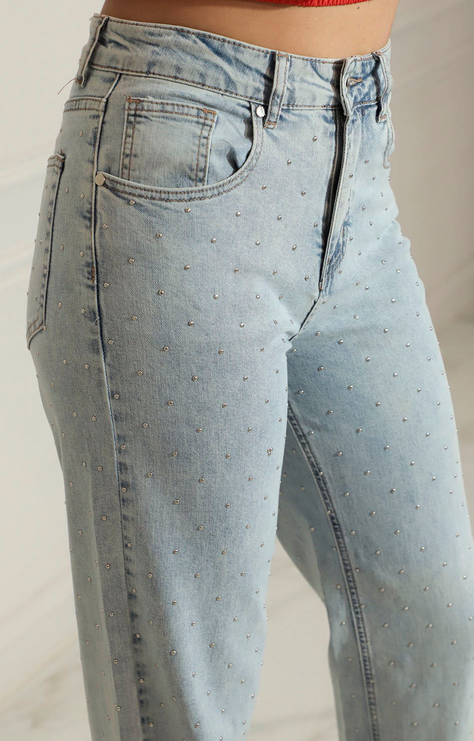 Pantalon de mezclilla recto - PANTALON Boutiquemirel 