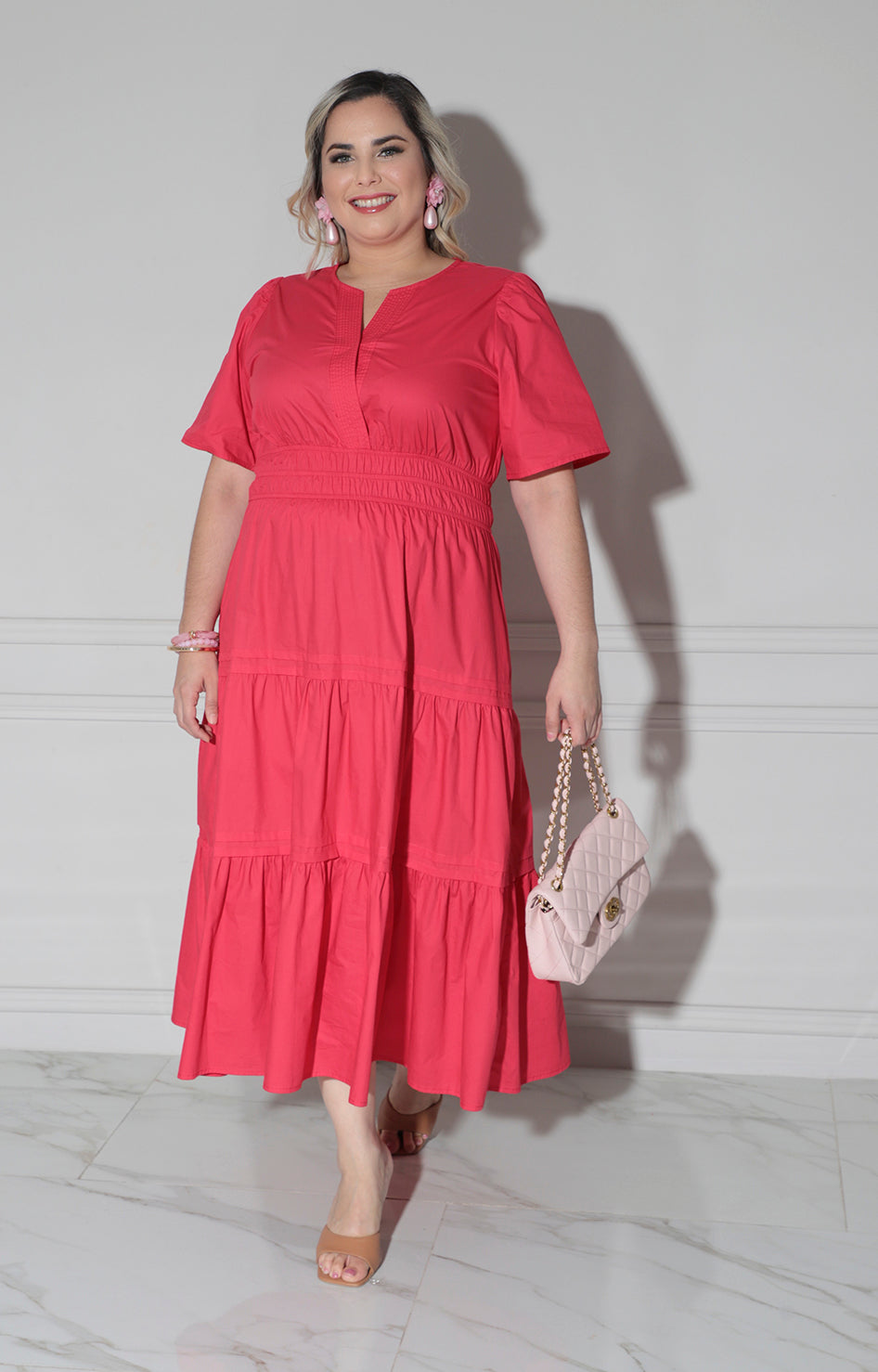 Vestido rojo con elàstico - VESTIDO XL Boutiquemirel 