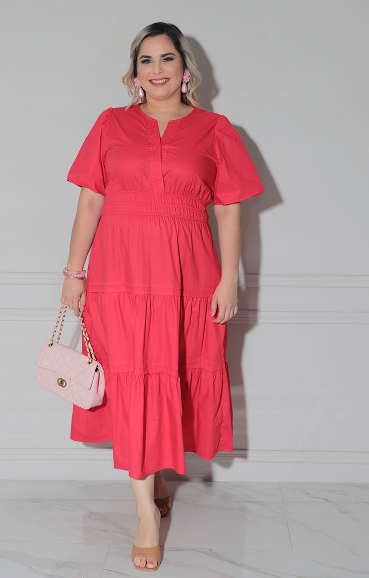 Vestido rojo con elàstico - VESTIDO XL Boutiquemirel 