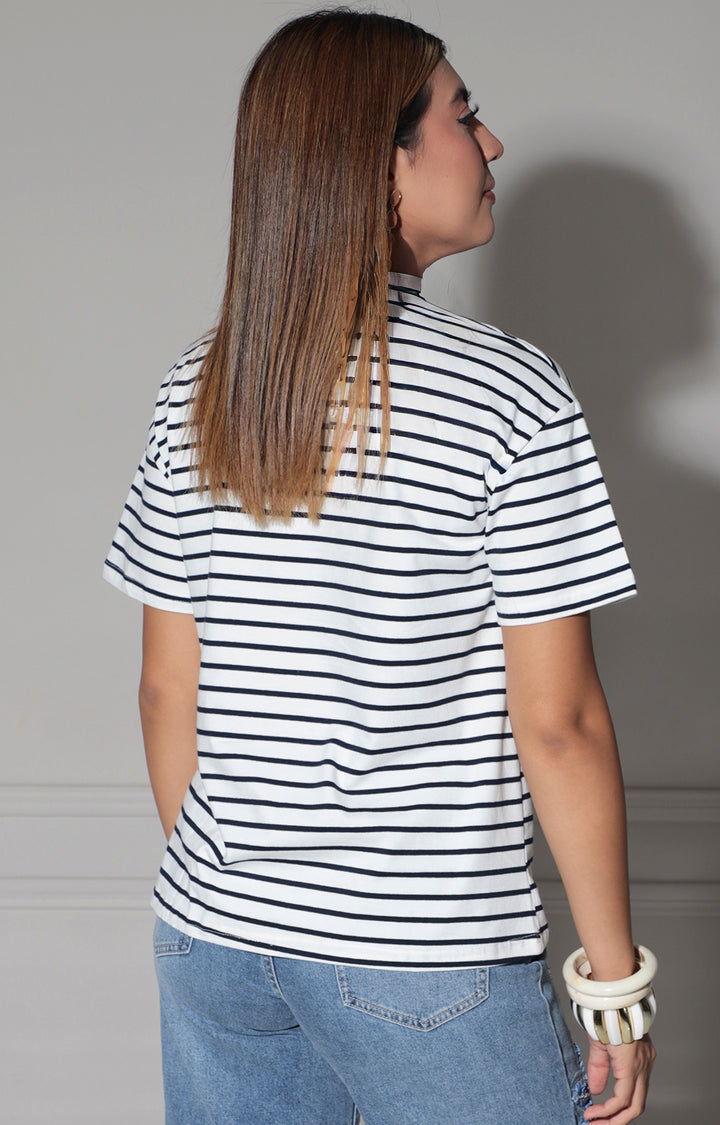 Blusa negra de rayas teddy