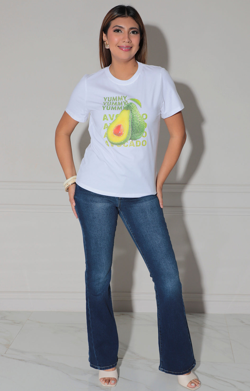 Blusa blanca estampada de aguacate - BLUSA Boutiquemirel 