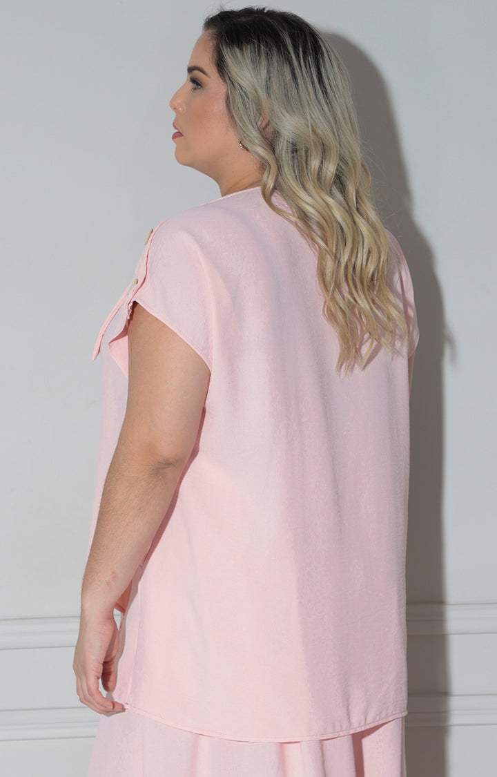 Blusa rosa pastel - BLUSA CURVY Boutiquemirel 