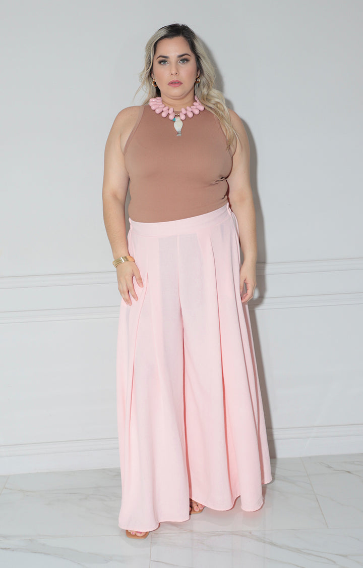 Pantalón rosa amplio - PANTALON CURVY Boutiquemirel 