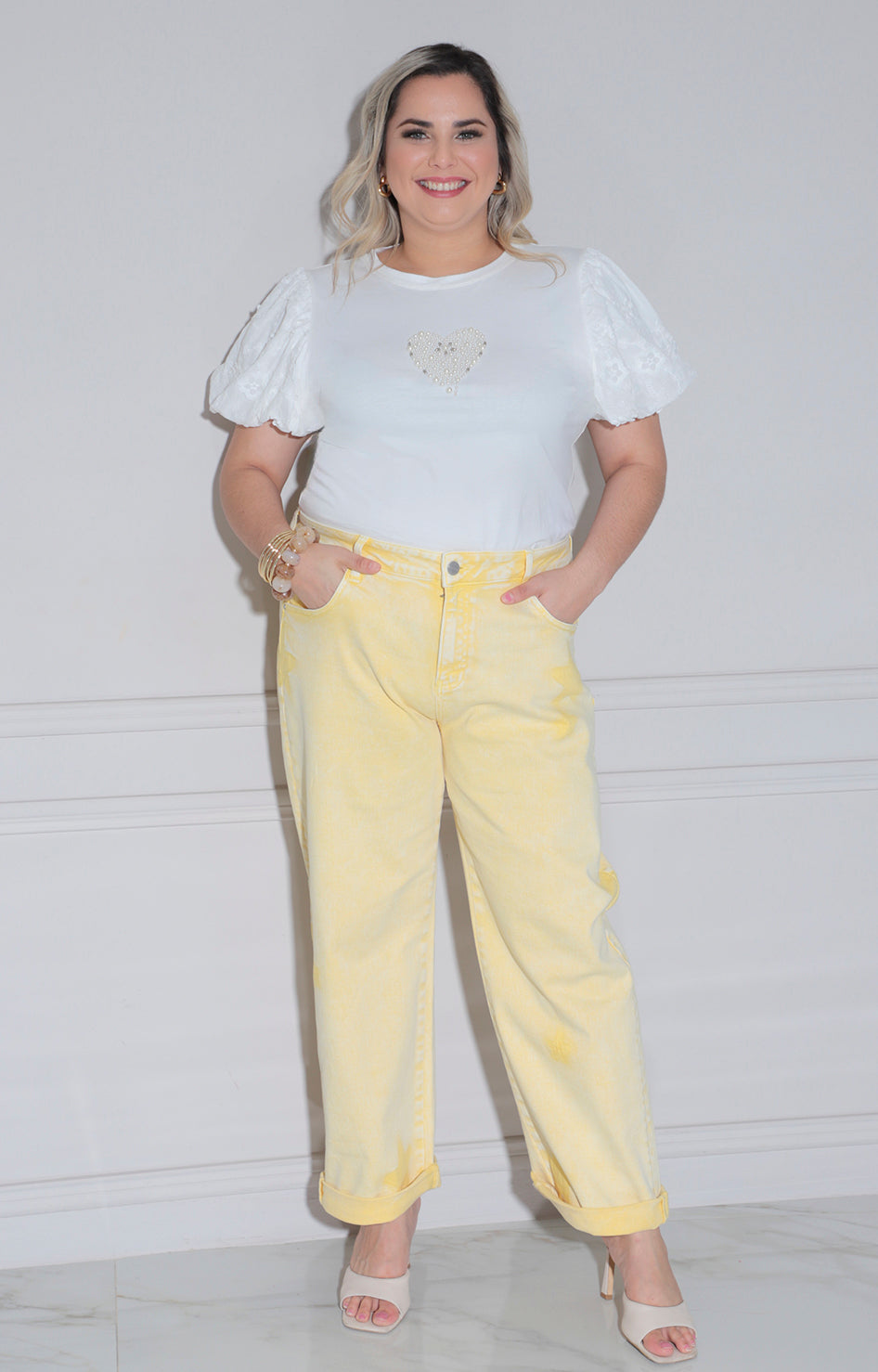 Blusa blanca de corazón - BLUSA CURVY Boutiquemirel 