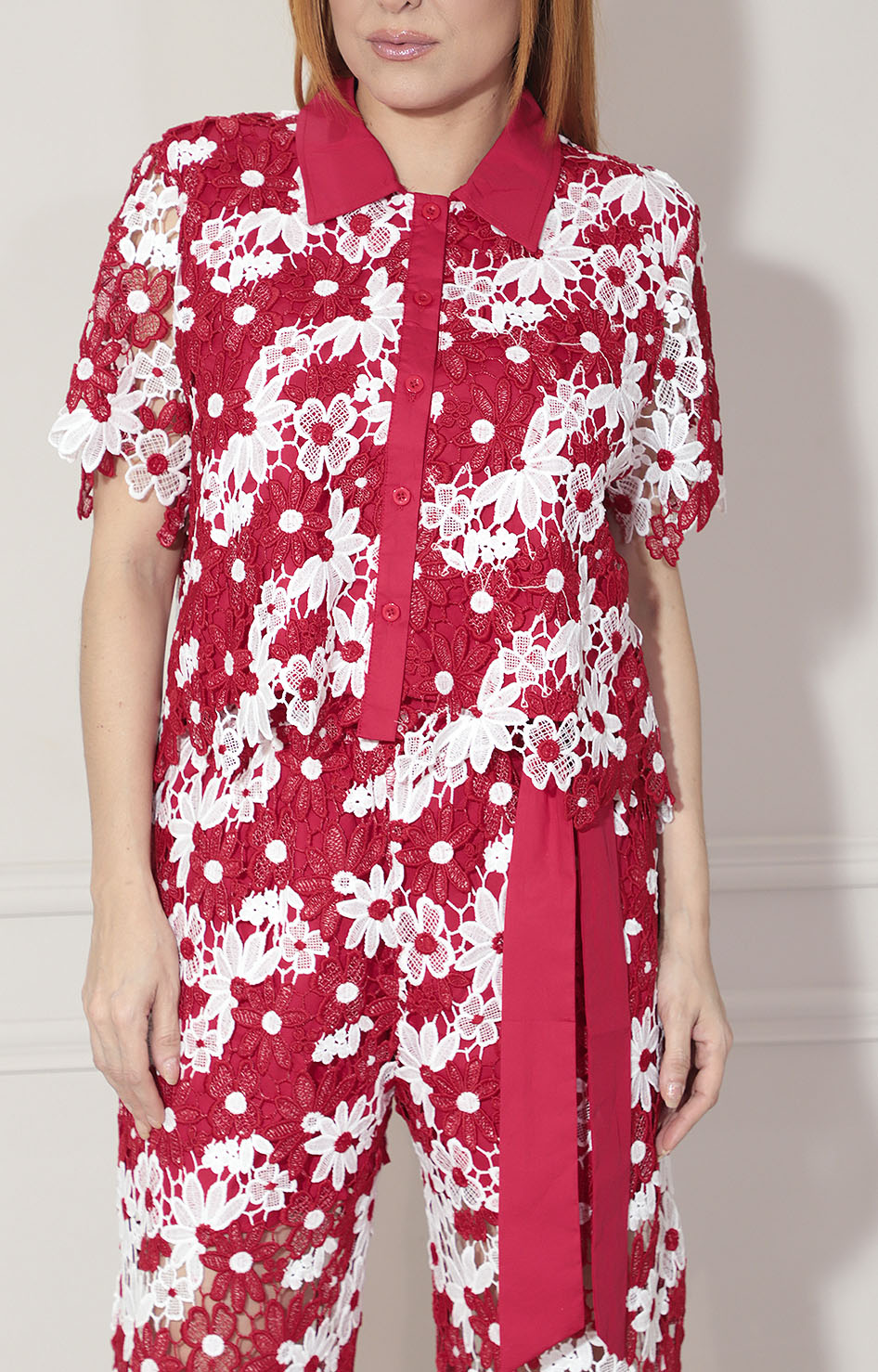 Conjunto rojo en encaje - CONJUNTO Boutiquemirel 