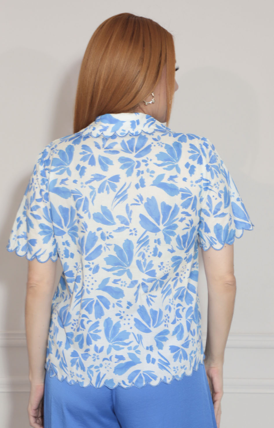 Blusa azul estampada - BLUSA Boutiquemirel 