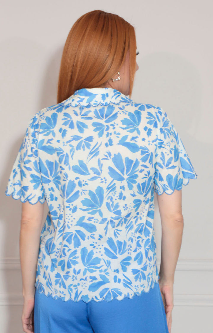 Blusa azul estampada - BLUSA Boutiquemirel 