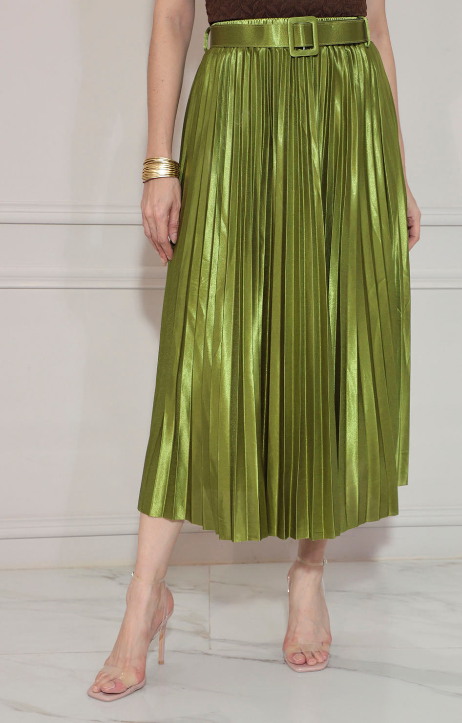 Falda verde plisada - FALDA Boutiquemirel 