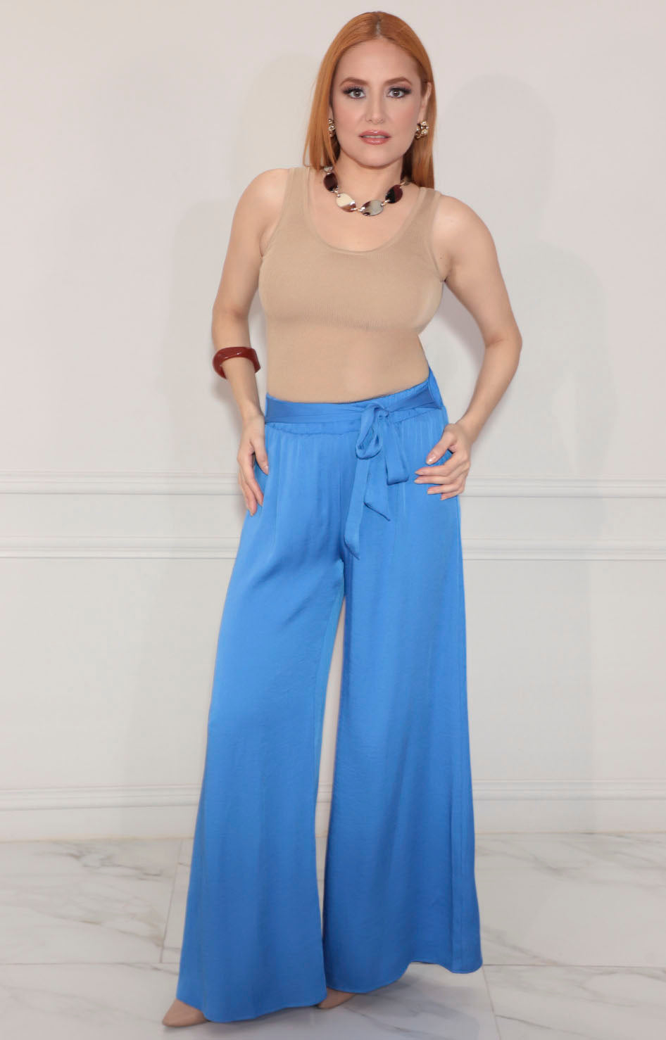 Pantalón azul con lazo - PANTALON Boutiquemirel 