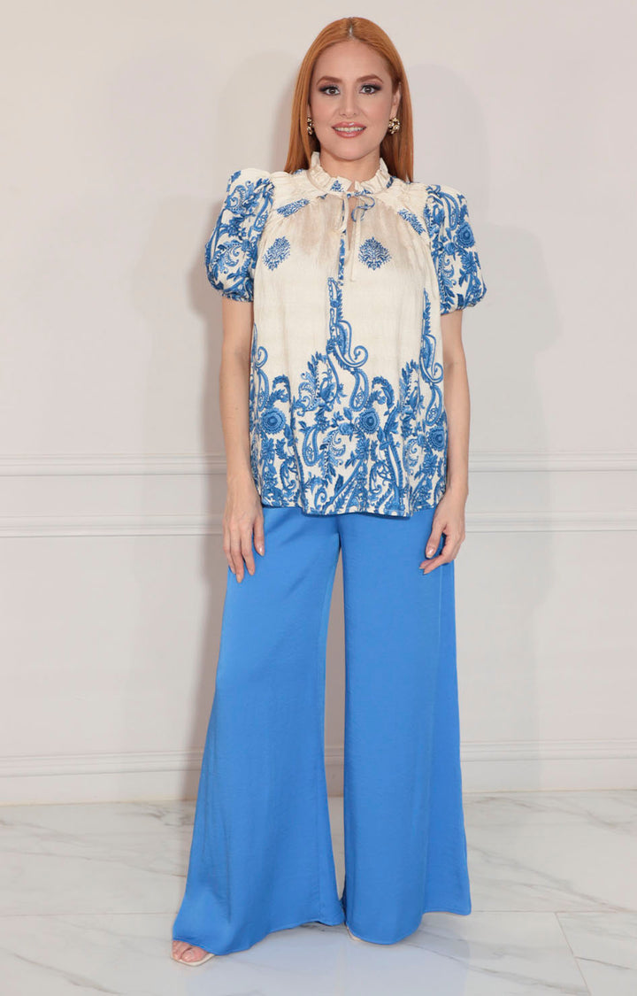 Blusa beige estampada - BLUSA Boutiquemirel 