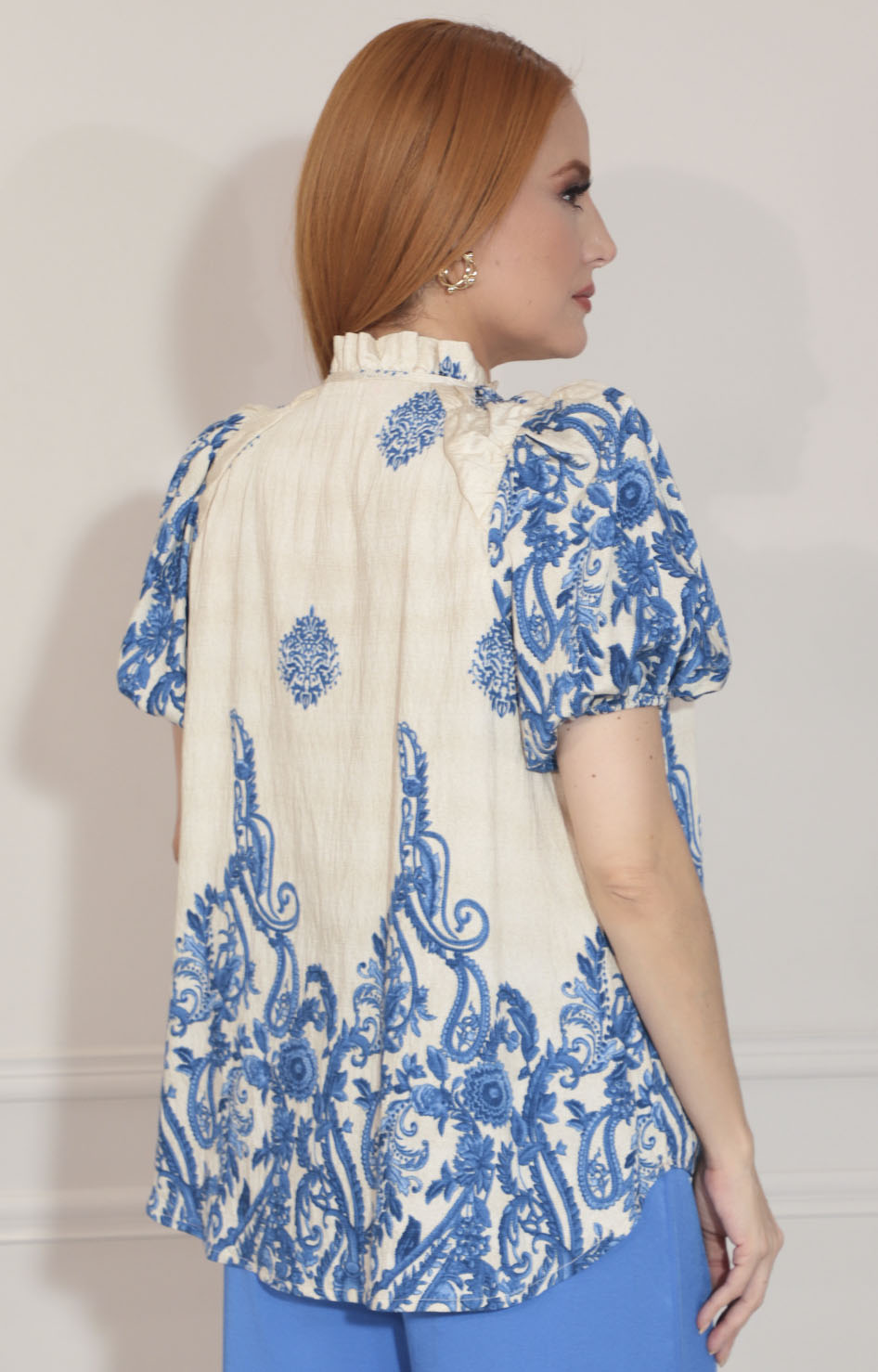 Blusa beige estampada - BLUSA Boutiquemirel 