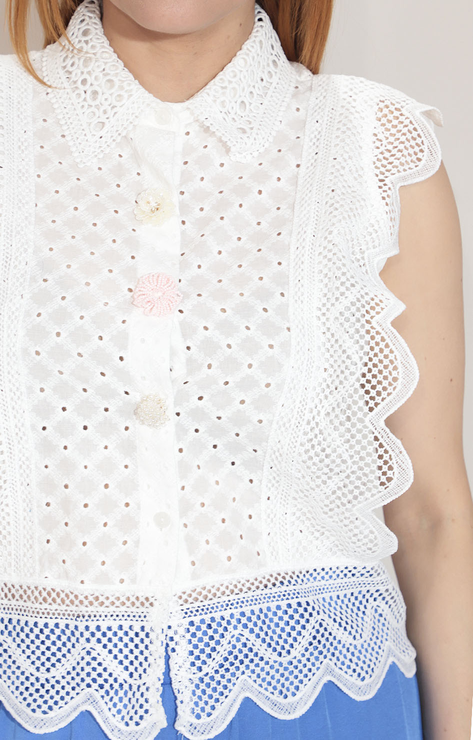 Blusa blanca bordada - BLUSA Boutiquemirel 