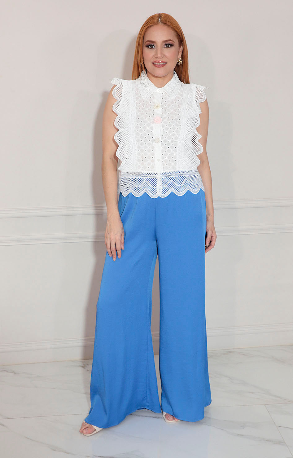 Blusa blanca bordada - BLUSA Boutiquemirel 