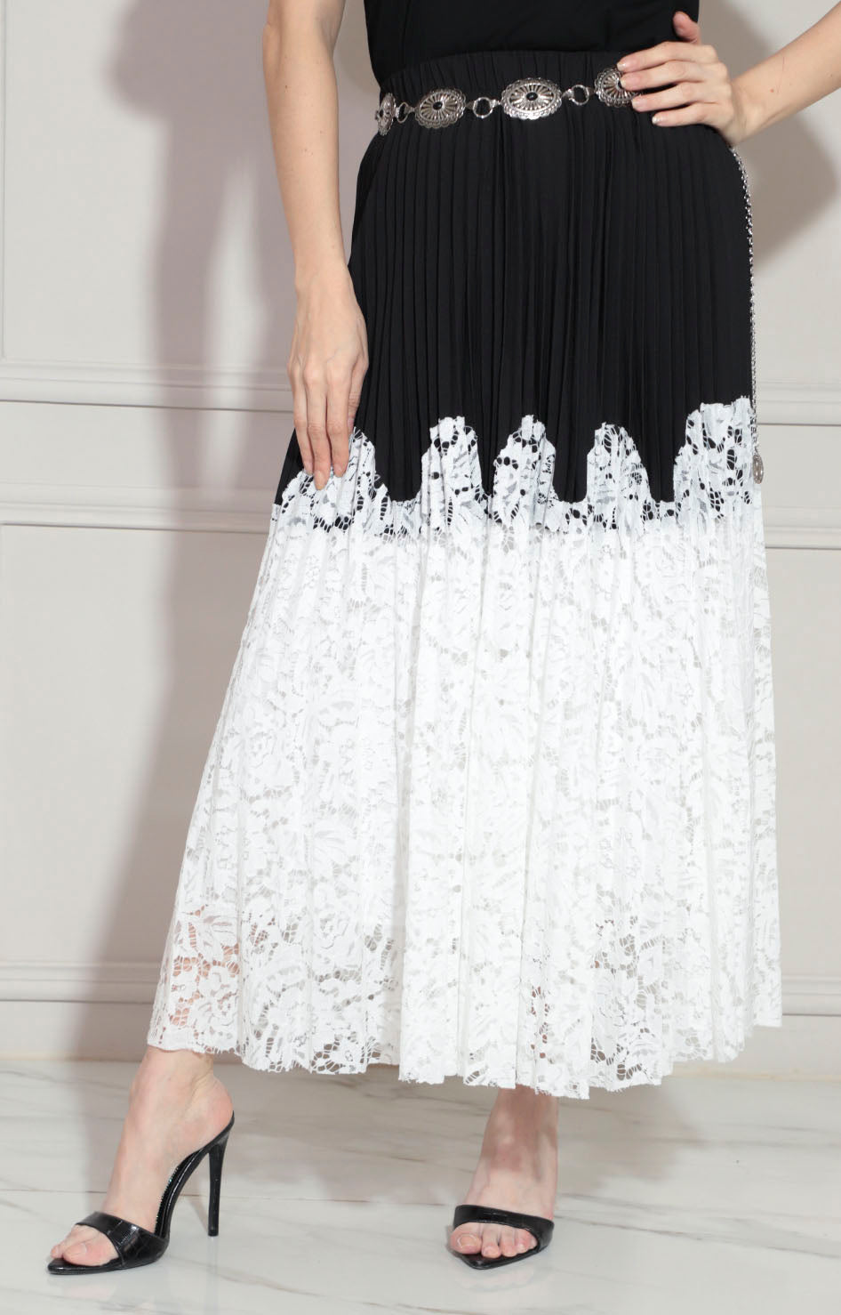 Falda plisada con encaje - FALDA Boutiquemirel 