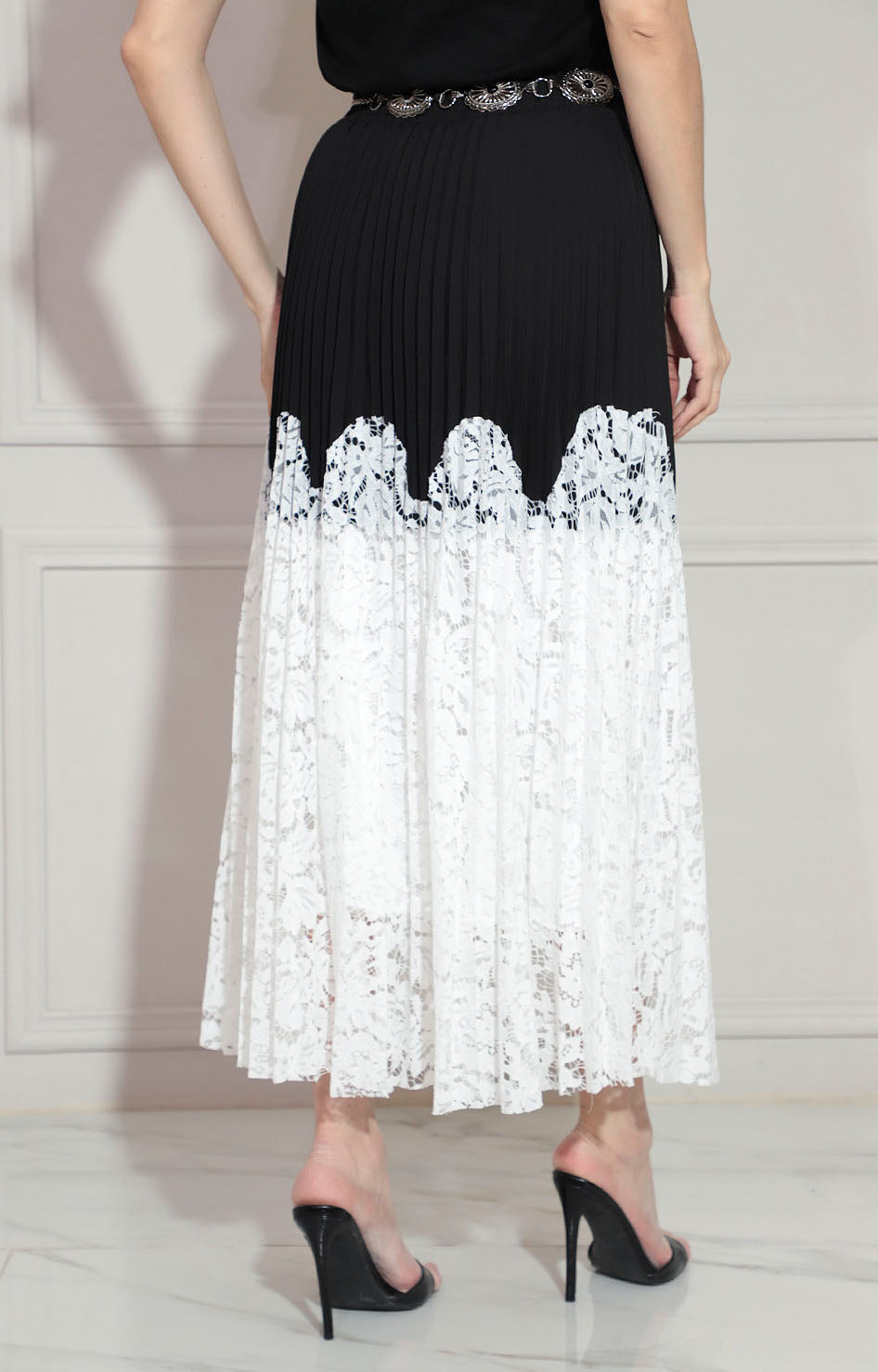 Falda plisada con encaje - FALDA Boutiquemirel 